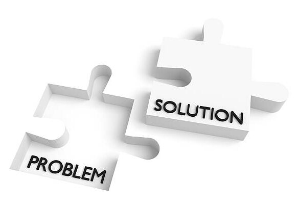 Missing puzzle piece, problem and solution, white